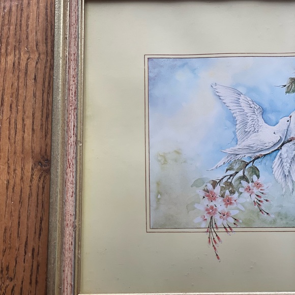 Vintage Haik Muradian Doves & Branches print framed 11 x 9 Home Decor Wall Art - Picture 9 of 9